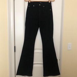 7 for All Mankind High-rise Black Flare Jeans